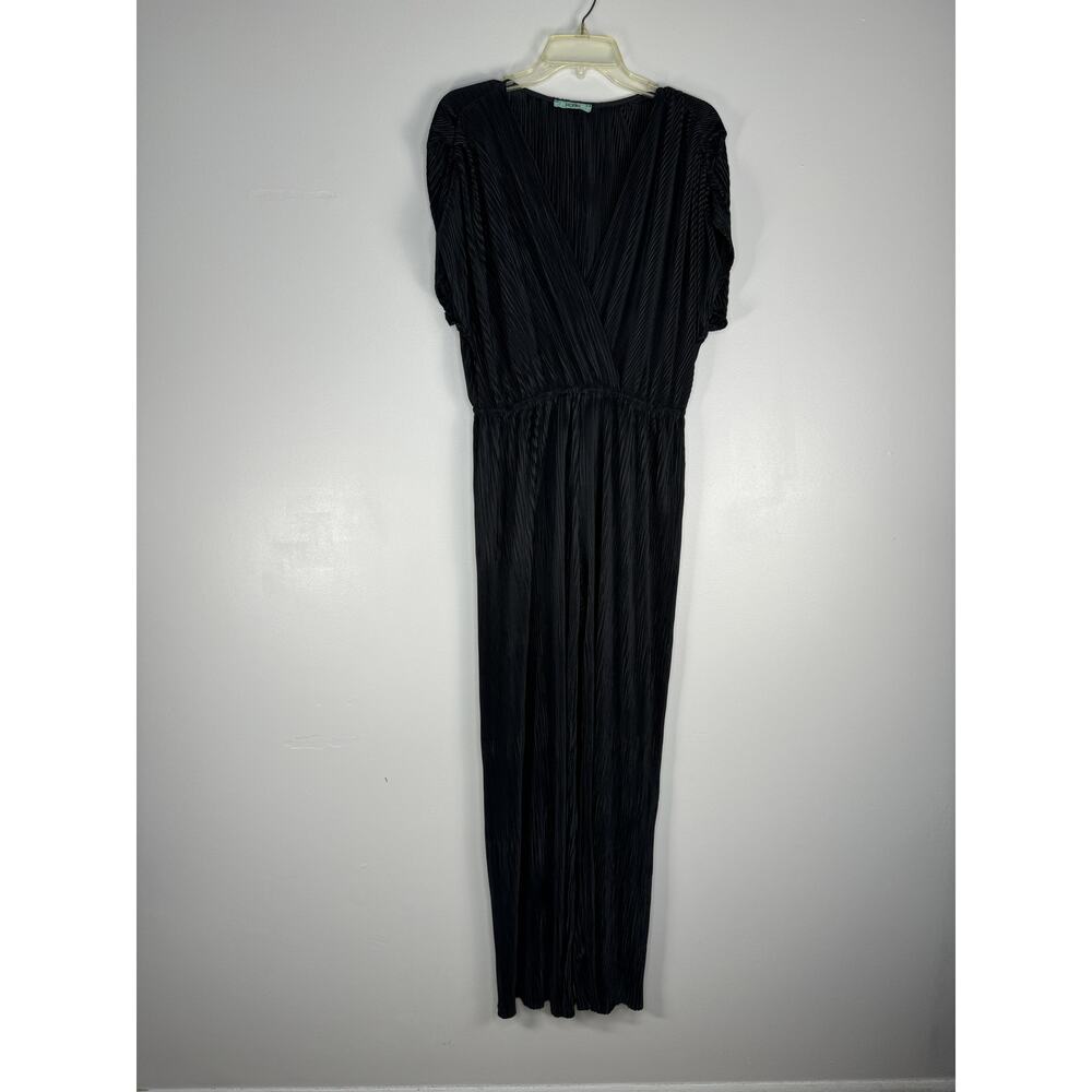 Karlie Womens Pull Up V-Neck Short Sleeve Dark Gray Jumpsuit Size M-L